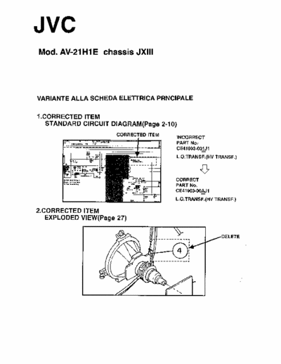 JVC AV21H1E JVC CHASSIS JXIII  AV21H1E